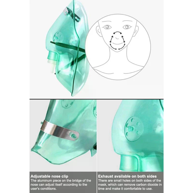 Oxygen Mask Non-Rebreather - /Kuz/Adult/Child High Concentration Oxygen Face Mask
